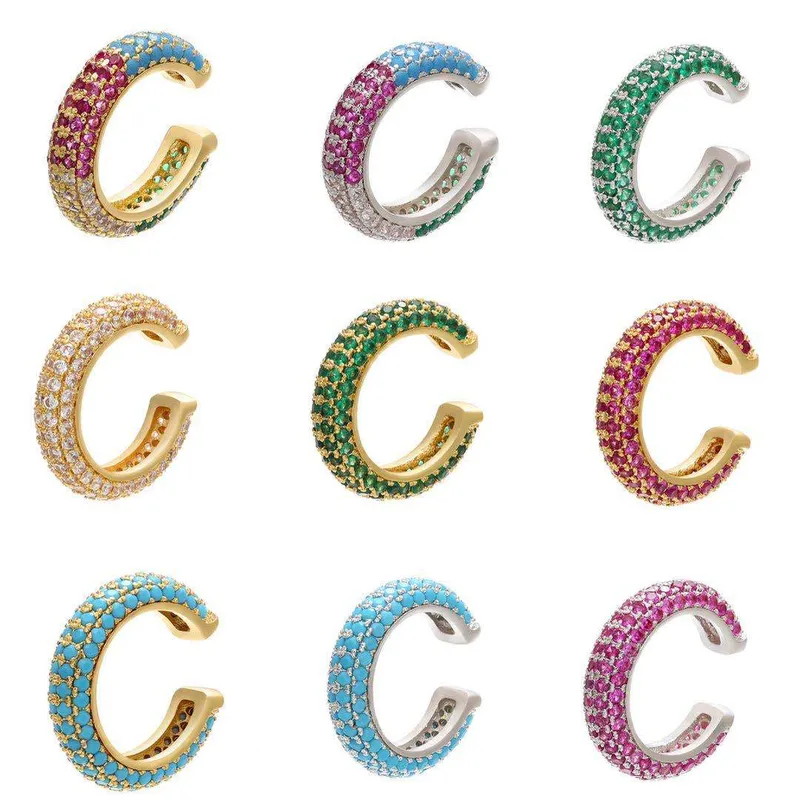 Wholesale 1 Piece Fashion C Shape Plating Copper Zircon Ear Clips