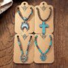 Wholesale Qingdao Daiwei Jewelry Wholesale Cross-border E-commerce Supply 1 Western Cross Flower Pendant Beaded Necklace