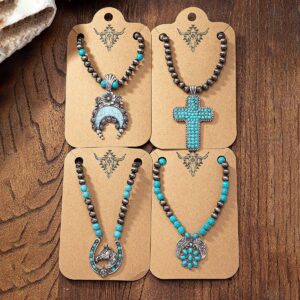 Wholesale Qingdao Daiwei Jewelry Wholesale Cross-border E-commerce Supply 1 Western Cross Flower Pendant Beaded Necklace