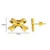 Wholesale PVD Coated Real Gold Plated Bow Knot 304 Stainless Steel Simple Style Classic Style Waterproof Non Tarnish Ear Studs