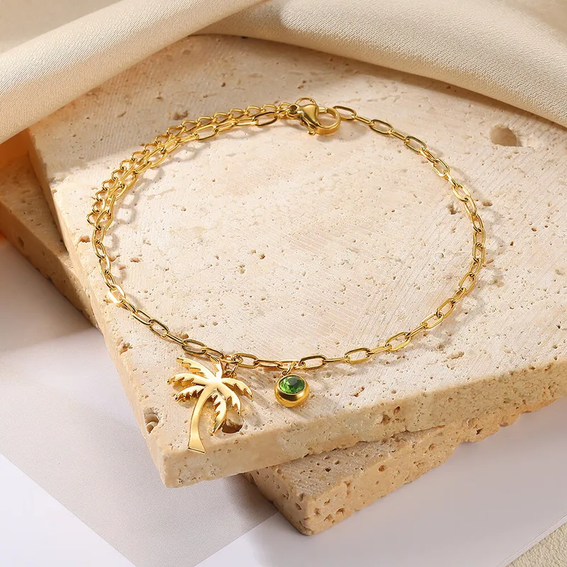Wholesale Jewelry Modern Style Solid Color 304 Stainless Steel Anklet