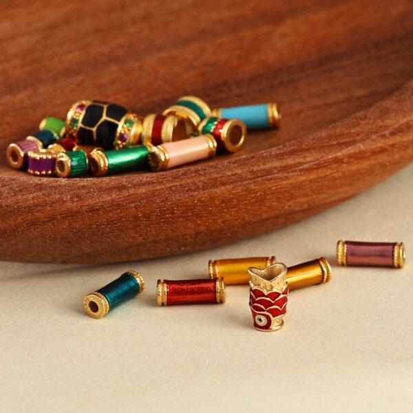 Wholesale DIY enamel multicolor barrel beads spacer beads