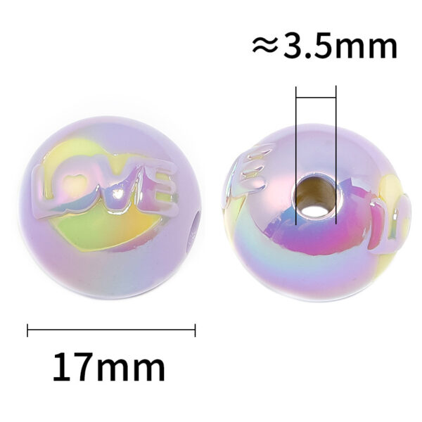 Wholesale Two-tone heart-shaped 3D letter beaded bracelet