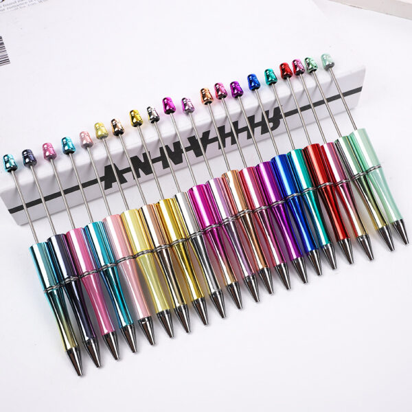 Wholesale beaded pens/DIY electroplated bead pen UV three-color plating