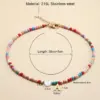 Vacation Letter Heart Shape Stainless Steel Mixed Materials Beaded Handmade Necklace