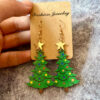 Wholesale Christmas Grinch earrings classic stitching Christmas gift earrings