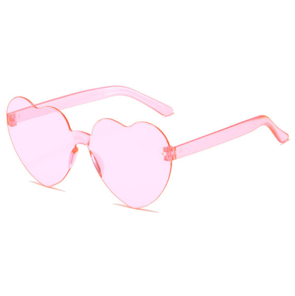 Wholesale Transparent jelly color love sunglasses men's and women's peach heart sunglasses cross-border European and American heart-shaped conjoined sunglasses