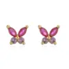 1 Pair Elegant Lady Modern Style Heart Shape agoy Butterfly Plating Inlay Copper Copper Zircon Ear Studs