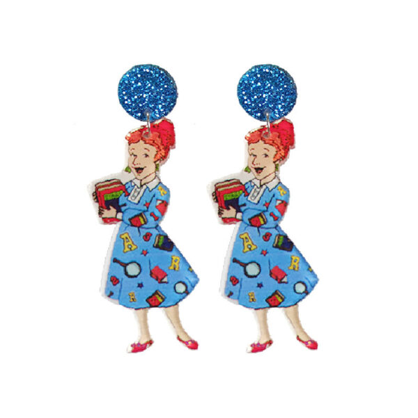 Wholesale Weather Music Course Teaching Earrings Glitter