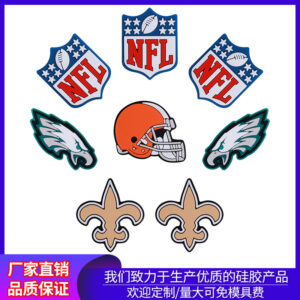 Wholesale American football team silicone beads Focal Beads