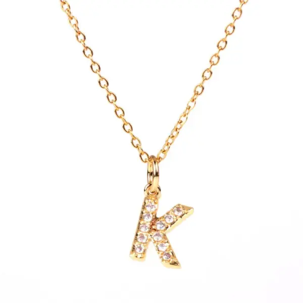 Wholesale Jewelry Fashion Letter Copper Diamond Necklace
