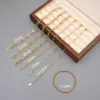 Ferroalloy Solid Color Vacuum Plating Real Gold Plated Simple Style Streetwear Waterproof Non Tarnish Gold Bracelets