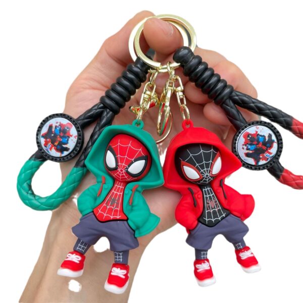 Wholesale Spider-Man Keychain Cartoon Doll Trendy Cool Male Student Schoolbag Pendant Car Key Chain Doll Machine Small Gift