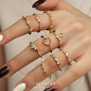 oly-aae5ab677341f57c96a13c83ea145a55 Wholesale s925 Sterling Silver Colored Diamond Star Moon Ring