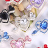 Wholesale Double-Sided Alloy Rhinestone One Arrow through the Heart Heart Diamond Ball Straight Hole Beads DIY Mobile Phone Chain Keychain Necklace Accessories