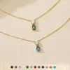 Wholesale PVD Coated 18K Gold Plated Water Droplets 201 Stainless Steel 304 Simple Style Waterproof Non Tarnish Pendant Necklace