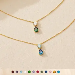 Wholesale PVD Coated 18K Gold Plated Water Droplets 201 Stainless Steel 304 Simple Style Waterproof Non Tarnish Pendant Necklace
