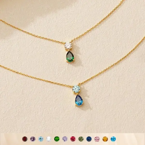 Wholesale PVD Coated 18K Gold Plated Water Droplets 201 Stainless Steel 304 Simple Style Waterproof Non Tarnish Pendant Necklace