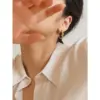 Wholesale PVD Coated 18K Gold Real Gold Plated Geometric 201 Stainless Steel Retro Waterproof Non Tarnish Hoop Earrings