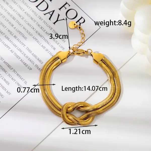 Simple Style Knot Stainless Steel Plating 18k Gold Plated Bracelets Necklace