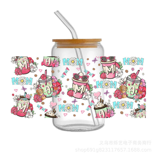 Wholesale Drink series transparent crystal standard water cup waterproof stickers 24 * 11cm