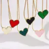 PVD Coated Real Gold Plated 18K Heart Shape Stainless Steel Simple Style Classic Waterproof Non Tarnish 304 Pendant Necklace