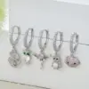 Wholesale Fashion Animal Wings Copper Inlaid Zircon Drop Earrings 1 Piece