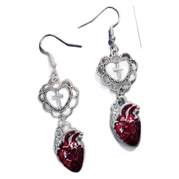 Wholesale Halloween Vintage Earrings European and American Dark Style Gothic Punk Cross Earrings Exaggerated Skull Bat Earrings