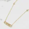 Wholesale Simple Style Shiny Geometric Copper Plating Inlay Zircon 18k Gold Plated Pendant Necklace