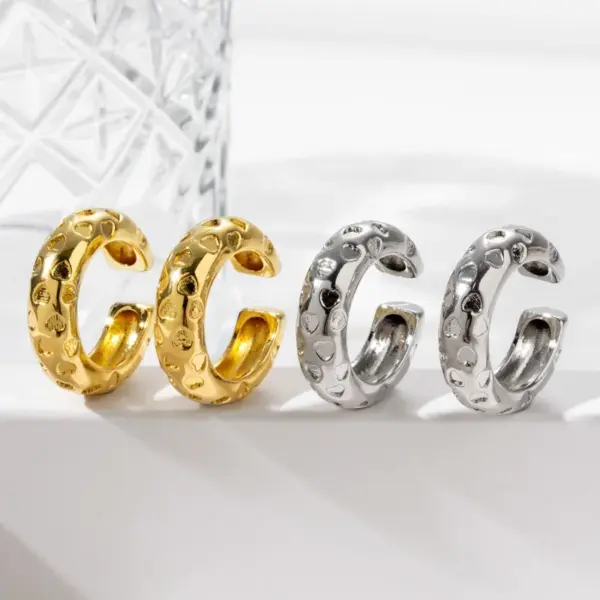 Wholesale 1 Pair Nordic Style Simple Style C Shape Heart Shape Copper Ear Cuffs