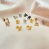 Wholesale PVD Coated 18K Gold Real Gold Plated Butterfly 304 Stainless Steel Simple Style Waterproof Non Tarnish Ear Studs