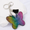 Wholesale 4pcs Diamond-embedded colorful butterfly keychain