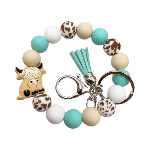 Wholesale Highland Cow Silicone Bracelet Keychain