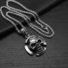 Wholesale Cross-border European and American Personality Skull Halloween Pendant Punk Hip-hop Retro Trendy Men's Cast Titanium Steel Necklace