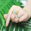 Wholesale Fashion Eye Copper 18k Gold Plated Zircon Rings In Bulk