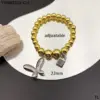 Wholesale 304 Stainless Steel Solid Color PVD Coated Stone-Free Real Gold Plated Simple Style Waterproof Non Tarnish Plating Chain Ball Chain Gold Bracelets