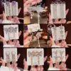 Wholesale Retro Geometric Star Bow Knot Copper Inlay Zircon Drop Earrings 1 Pair