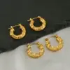 Wholesale 1 Pair Simple Style Water Droplets Polishing Gold Plated Stainless Steel Titanium Steel 18K Gold Plated Earrings