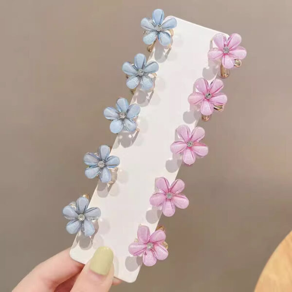 Wholesale Crystal Five-Petal Flower Small Grabber Small and Exquisite Popular Hairpin Broken Hair Bangs Top Clip Headdress Mini Grabber