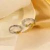 Wholesale Cross Design Stainless Steel PVD Coated Ring Ladies Braided Ring With Minimalist Autumn And Winter Series
