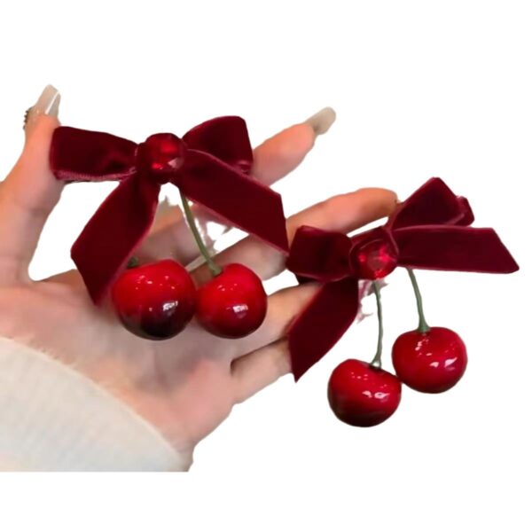 Wholesale Cherry Bow Hair Clip Hair Accessories