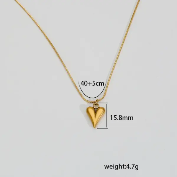 Wholesale Jewelry IG Style Basic Exaggerated Heart Shape 304 Stainless Steel Cuban Link Chain Curb Chain Necklace Choker