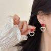 oly-ab45d0955c359b9adf46d0ad1f89b0dc Wholesale Wine Red Retro Hong Kong Style Ear Clip Without Ear Holes Temperament High-end Pearl Earrings Ear Clip Earrings