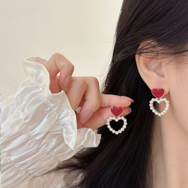 oly-ab45d0955c359b9adf46d0ad1f89b0dc Wholesale Wine Red Retro Hong Kong Style Ear Clip Without Ear Holes Temperament High-end Pearl Earrings Ear Clip Earrings