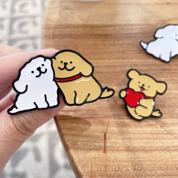 Wholesale Badge Cartoon Cute Golden Retrir Dog Maltese Ppy Brooch OLY Exclusive