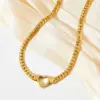 Wholesale Jewelry Retro Heart Shape 304 Stainless Steel 16K Gold Plated White Gold Plated Gold Plated Plating Stainless Steel Necklaces