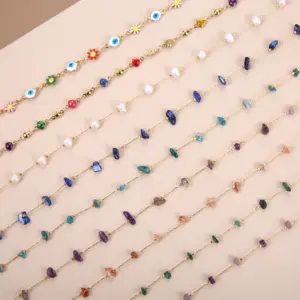 Wholesale Elegant Devil's Eye Stainless Steel Natural Stone Plating Necklace