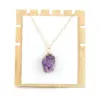 Wholesale Simple Style Geometric Alloy Natural Stone Knitting Pendant Necklace