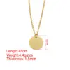 Wholesale PVD Coated 18K Gold Real Plated Round Customization Laser Engraving Stainless Steel Classic Style Commute Waterproof Non Tarnish Pendant Necklace