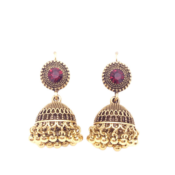Wholesale E076 Retro Ethnic Style All-match Elegant Bohemia India Europe and America Best-selling Ruby Earrings for Women